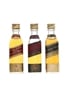 Johnnie Walker Black & Red Label Bottled 1960s & 1970s 4.7cl-5cl x 3