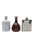 King Of Scots 17 Year Old & 25 Year Old Ceramic Decanters & Hip Flask 2 x 5cl