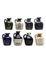 Assorted Whisky Ceramic Jugs Harrods, Old Glasgow, Select Scotch & QE2 8 x 4.7cl-5cl