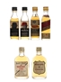 Francis, Johnnie Walker & Martin's Bottled 1960s & 1970s 6 x 4cl / 43%