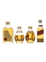 Brown Label, Dimple & Johnnie Walker Red Label Bottled 1970s 4 x 5cl / 40%