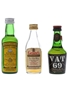 Cutty Sark, Grant's & Vat 69 Bottled 1970s 3 x 4.7cl / 40%