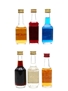 Assorted Bols Liqueurs Apricot, Bessen Genever, Blue Curacao, Creme De Cacao, Gold & Peach 6 x 3cl-3.5cl