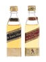 Johnnie Walker Black Label & Red Label Bottled 1970s 2 x 5cl / 40%