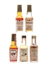Assorted Kentucky Straight Bourbon Whiskey Bottled 1960s-1970s 5 x 4.7cl / 43%