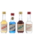 Assorted Bols Liqueur Apricot, Blue Curacao, Chocolate Mint & Creme De Noyaux 4 x 3cl-5cl