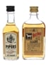 Hundred Pipers & White Horse Bottled 1970s 2 x 5cl