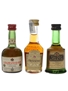 Courvoisier, Hennessy & Prince Hubert De Polignac Bottled 1970s-1980s 3 x 3cl / 40%