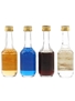 Bols Apricot Brandy, Blue Curacao, Cherry Brandy & Creme De Noyaux Bottled 1970s 4 x 3.5cl