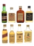 Assorted Blended Scotch Whisky Incl. Johnnie Walker Red Bottled 1970s 8 x 5cl