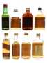 Assorted Blended Scotch Whisky Incl. Johnnie Walker Red Bottled 1970s 8 x 5cl