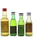 Pecanis, Pernod Fils & Ricard Bottled 1970s & 1980s 4 x 2cl-5cl