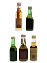 Assorted Brandy Bottled 1970s 5 x 4cl-4.5cl