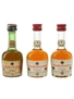 Courvoisier 3 Star Luxe & VSOP Bottled 1970s & 1980s 3 x 5cl / 40%