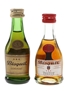 Bisquit 3 Star Cognac Bottled 1970s 2 x 3cl