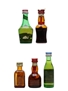 Assorted French Liqueurs Benedictine, Cherry Marnier, Cointreau, Grand Marnier & Ricard 5 x 2.8cl - 3cl