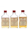 3 x Macallan 10 Years Old Bottled 1970s Gordon & MacPhail Miniatures