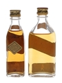 Johnnie Walker Black & Red Label Bottled 1960s 2 x 4cl & 5cl