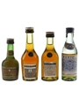 Courvoisier VSOP & Martell 3 Star Bottled 1960s & 1980s 4 x 3cl-5cl