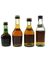 Courvoisier VSOP & Martell 3 Star Bottled 1960s & 1980s 4 x 3cl-5cl