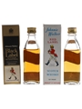 Johnnie Walker Black & Red Label Bottled 1970s 2 x 5cl / 40%