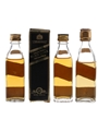 Johnnie Walker Black & Red Label Bottled 1970s & 1980s 3 x 5cl / 40%