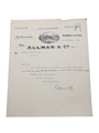 Allman & Co. Bandon Distillery Correspondence, Bill, Purchase Receipts & Cheques, Dated 1889-1909 William Pulling & Co. 