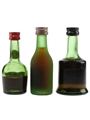 Courvoisier 3 Star, Martell Cordon Bleu & Prince Hubert De Polignac Bottled 1970s 3 x 3cl-5cl / 40%
