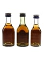 Martell 3 Star Bottled 1970s 3 x 5cl / 40%