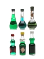 Assorted Creme De Menthe Miniatures Bottled 1960s - 1970s 6 x 5cl