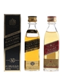 Johnnie Walker Red & Black Label Bottled 1980s 2 x 5cl / 40%