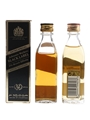 Johnnie Walker Red & Black Label Bottled 1980s 2 x 5cl / 40%