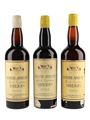 South African Rich Golden Sherry Bottled 1950s-1960s 3 x 75cl