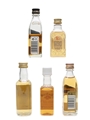 Assorted Whisky Miniatures Johnnie Walker, Jim Beam, Crown Royal 5 x 5cl