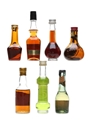 French Liqueur Miniatures Cusenier, Vieille Cure, Brizard, Garnier 7 x 3 - 5cl