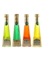 Casoni Cristallizzato Liqueurs Bottled 1970s - Certosa, Genepy, Mandarino & Millefiori 4 x 4cl / 40%