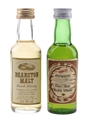 Deanston Malt & Glengarrett 10 Year Old Bottled 1970s-1980s 2 x 4.7cl-5cl