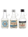 Nikolas Special Ouzo, Romios Ouzo & Pilava Ouzo Nektar Bottled 1980s 3 x 4cl / 40%