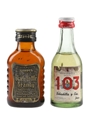 Bobadilla 103 & Hardy's Black Bottle Brandy Bottled 1970s-1980s 2 x 5cl