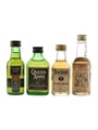 Passport, Queen Anne, Teacher's Highland Cream & Ye Monks Scotch Whisky Bottled 1970s-1980s 4 x 5cl