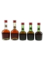 Courvoisier 3 Star Luxe Bottled 1970s 5 x 3cl-5cl / 40%