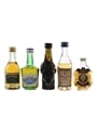Loel Blue Label, Beauregard Imperial Brandy, The Bull Head, Stock 84 & Vecchia Romagna Bottled 1980s 5 x 3cl-5cl