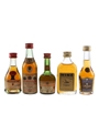 Bisquit 3 Star, Courvoisier 3 Star, 3 Star Luxe, Hine 3 Star & Martell 3 Star VS Bottled 1950s-1970s 5 x 3cl-5cl / 40%