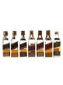 Johnnie Walker Red Label, Black Label & 15 Year Old Bottled 1950s-1990s 7 x 4.7cl-5cl
