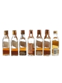 Johnnie Walker Red Label, Black Label & 15 Year Old Bottled 1950s-1990s 7 x 4.7cl-5cl