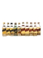 Johnnie Walker Blue Label, Black Label, Gold Label 18 Year Old & Red Label Bottled 1970s-1990s 10 x 5cl / 40%