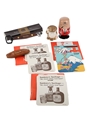 Assorted Suntory Memorabilia Toothpick Holder, Tanuki Ceramic Figure, Bottle Opener, Coin Purse, Mt. Fuji Coasters 
