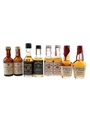 Assorted American Whiskey & Canadian Whiskey Bottled 1970s-1980s 8 x 5cl
