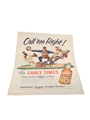 Early Times Kentucky Straight Bourbon Whisky Advertising Print 1950s - Call 'Em Right 26cm x 33cm