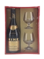 Hine VSOP Vieux Cognac & Glasses Set Bottled 1970s 68cl / 40%